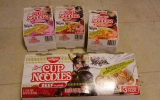 Dissidia Final Fantasy Nissin Cup Of Noodles 4 Box Characters Ramen Cloud Ff Set