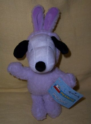 Snoopy Plush Dressed As A Easter Bunny In Purple Bunny Suit Hallmark