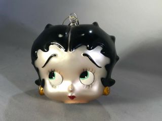 Betty Boop Glass Christmas Tree Ornament Large 5” Hand Crafted
