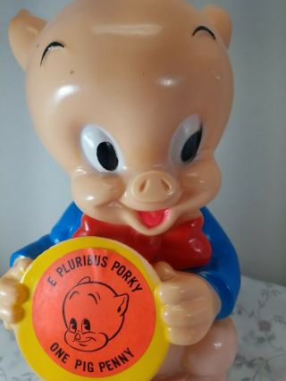 Porky Pig Piggy Bank Warner Bros Inc.  1972/ NY vynil prod.  Corp.  (vintage) 3