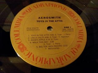 AEROSMITH QUAD Vinyl TOYS IN THE ATTIC LP PCQ 33479 Quadrophonic 2