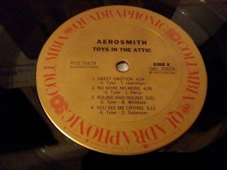 AEROSMITH QUAD Vinyl TOYS IN THE ATTIC LP PCQ 33479 Quadrophonic 3