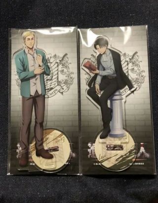Attack On Titan Levi & Erwin Pop Up Store Limited Acrylic Stand Figure Japan