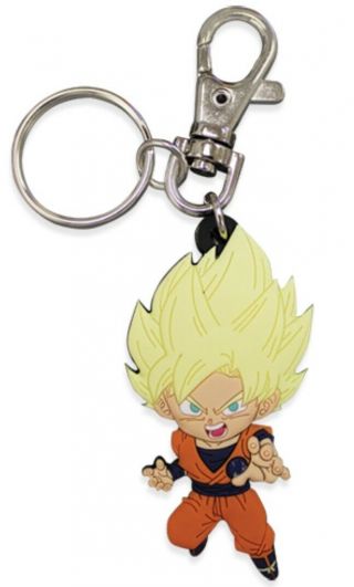 Dragon Ball Dbz Keychain Key Chain Goku Ssj Saiyan Dragonall Licensed