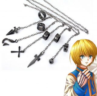 Anime Hunter X Hunter Kurapika 5 Rings Chain Charms Alloy Bracelet Cosplay