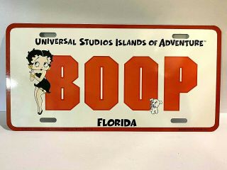 Universal Studios - Betty Boop Island Of Adventure Car Tag - - Rare