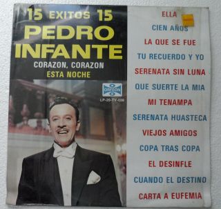 Pedro Infante 15 Exitos 15 Disco Vinilo Lp 12 " 33 1/3 Rpm