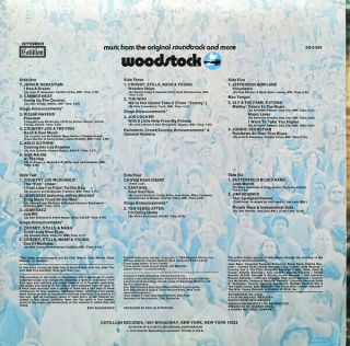 1970 Woodstock 3 LP Set Cotillion SD 3 - 500 EX - Near 2
