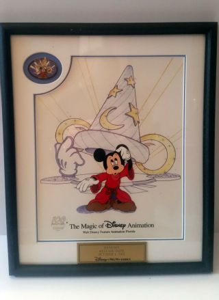 The Magic Of Disney Mgm Animation Cel " Hats Off " With Pin 2001 Mickey Mouse 100