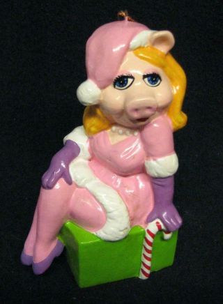 Miss Piggy Muppet Ceramic Christmas Ornament,  Henson Assoc.  1981