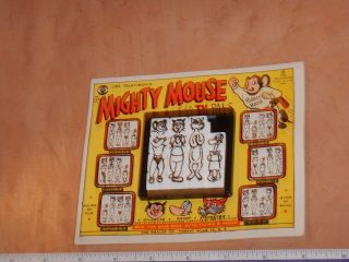 1960s Roalex Cbs Tv - Mighty Mouse And His Tv Pals Slide Puzzle,  Nos,  Moc