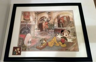 The Magic Of Disney Animation Cel " Checking In " With Pin 2004