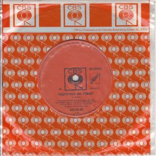 Bob Dylan - Positively 4th Street - Aust.  7 " 45 Vinyl Record W Poly Slv - 1965