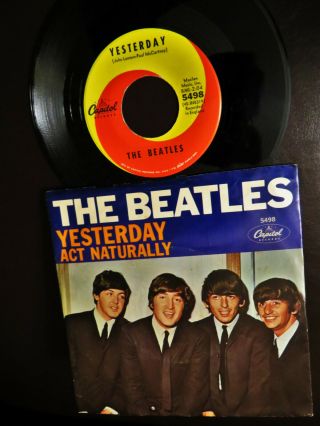 1965 Orig 45,  Sleeve " Yesterday " The Beatles 1st Solo Paul Mccartney Classic
