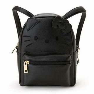 Hello Kitty Mini Backpack Shoulder Bag Rucksack Black Sanrio F/s