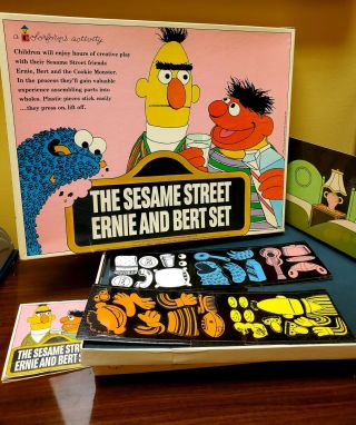 Vtg 1971 The Sesame Street Ernie & Bert Set Large Complete Colorform Set