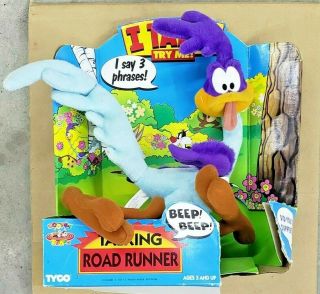 Vintage 1994 Talking Road Runner Plush Looney Tunes Nib Wb Beep Beep Mopar 13 "