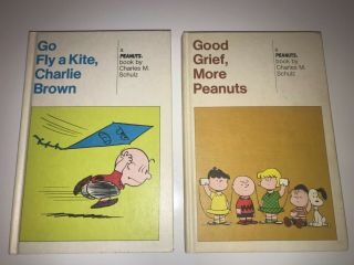 Peanuts Vintage Books Good Grief,  More Peanuts And Go Fly A Kite,  Charlie Brown