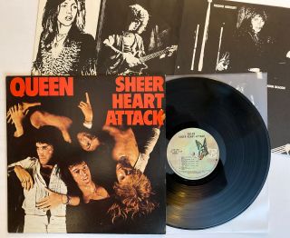 Queen - Sheer Heart Attack - 1974 Us 1st Press Lyrics Poster Vg,