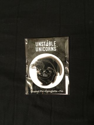 Unstable Unicorns Enamel Pin,  Black Winged Unicorn