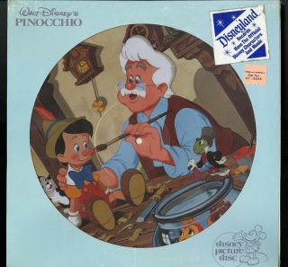 1980 Walt Disney Pinocchio Picture Disc 3102 Soundtrack Disney Logo