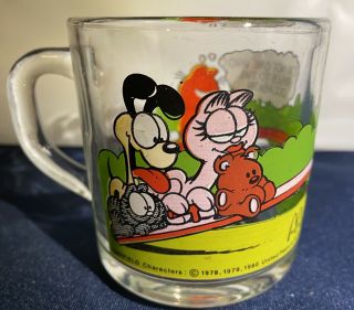 Vtg 1978 - 80 Garfield Glass Mug Mcdonald’s I’m Not One Who Rises To The Occasion