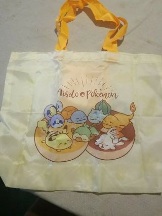 Pokemon X Mister Donuts Shopping Folding Reusable Eco Bag Pikachu Japan Rare