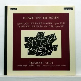 Vegh Quartet - Beethoven String Quartets Nos.  1 & 3 Valois Mb1401 Lp Nm