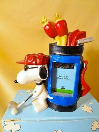 Snoopy With Golf Bag Picture Holder By Westland - In The Box 8261