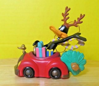 1996 Matrix Ind.  Looney Tunes Christmas Ornament Daffy Duck With Car & Tree