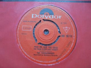 The Thunderbirds - Your Ma Said You Cried 1966 Uk 45 Polydor Mod Garage