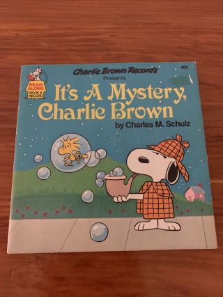 Vtg Its A Mystery Charlie Brown Read Along Book Record