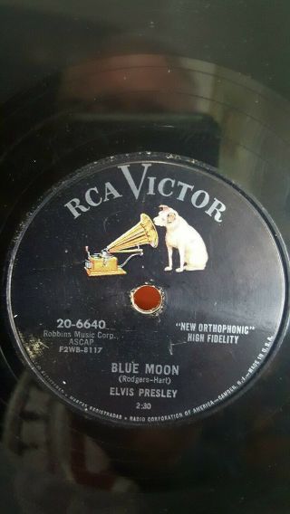 Elvis Presley Rca Victor 20 - 6640 Blue Moon / Just Because 78 Rpm E -