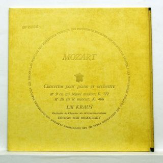 Lili Kraus - Mozart Piano Concertos Nos.  9 & 20 Discophiles Francais Lp Ex,