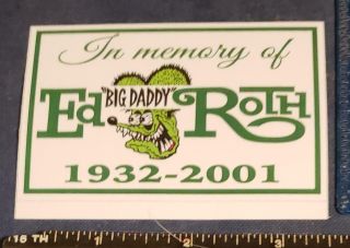 2020 In Memory Of Ed " Big Daddy " Roth " 1932 - 2001 " Grn/blk Helmet/bike/car Window