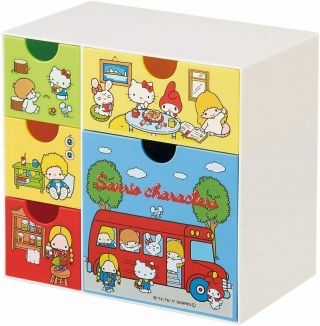 Storage Box Storage Case Sanrio Characters 70s Hello Kitty/ Mini Desk Chest