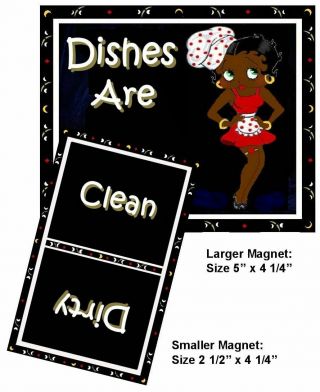 Betty Boop Chef (african American 1) Dishwasher Magnet (clean/dirty) Ship