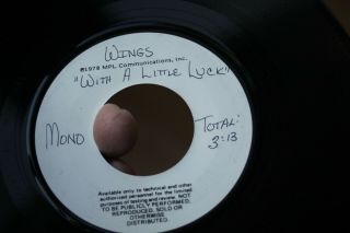 Beatles Paul Mccartney & Wings With A Little Luck White Label Test Press / Demo
