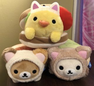 San - X Rilakkuma Korilakkuma Kiiroitori Bakery Plush Cat Plush Set Of 3