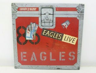 Eagles " Live " Asylum 2xbb - 705 X2 Lp With Poster Vinyl Record - R55