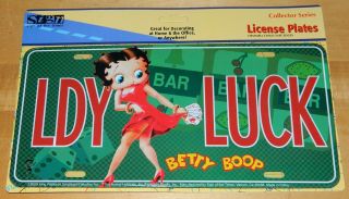 Betty Boop Figure Animation Art Ldy Luck Metal Car License Plate