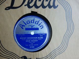Jazz Billie Holiday On Aladdin Label 3102 10 " 78 Rpm Record