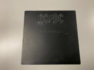 Ac/dc - Back In Black 1980 Vinyl Lp Atlantic Silver Embossed Cover Canada Press