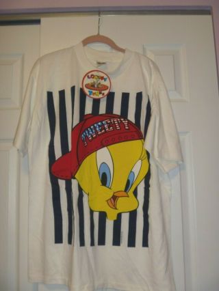 Nwt Womens 1996 Looney Tunes Tweety Bird T Shirt One Size Fits All