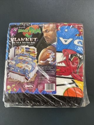 Nwt Warner Bros Space Jam Blanket Full & Twin Size Beds 1996 Looney Tunes Jordan