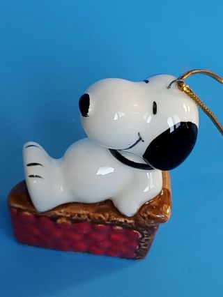 Vintage Peanuts SNOOPY on Cherry Pie Christmas Ornament 3