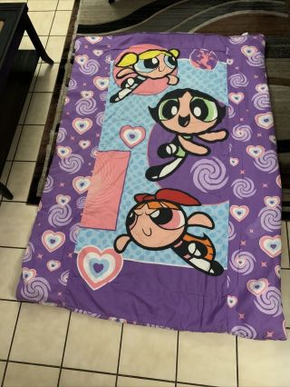 Vintage 2000 Powerpuff Girls Cartoon Network Twin Size Comforter Bedding 59x84