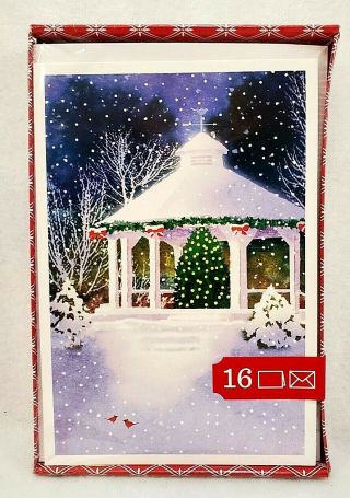 Box Of 16 Classic Christmas Holiday Cards Cardinal Snow Image Arts By Hallmark