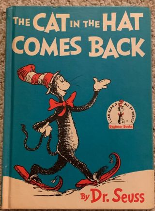 Vintage 1958 Cat In The Hat Comes Back By Dr.  Seuss Book Club Edition