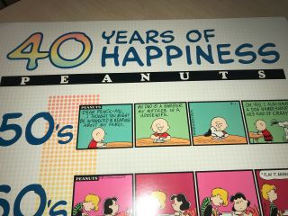 Vintage Hallmark Peanuts Gang Snoopy Poster 40 years of Happiness 16x22 
